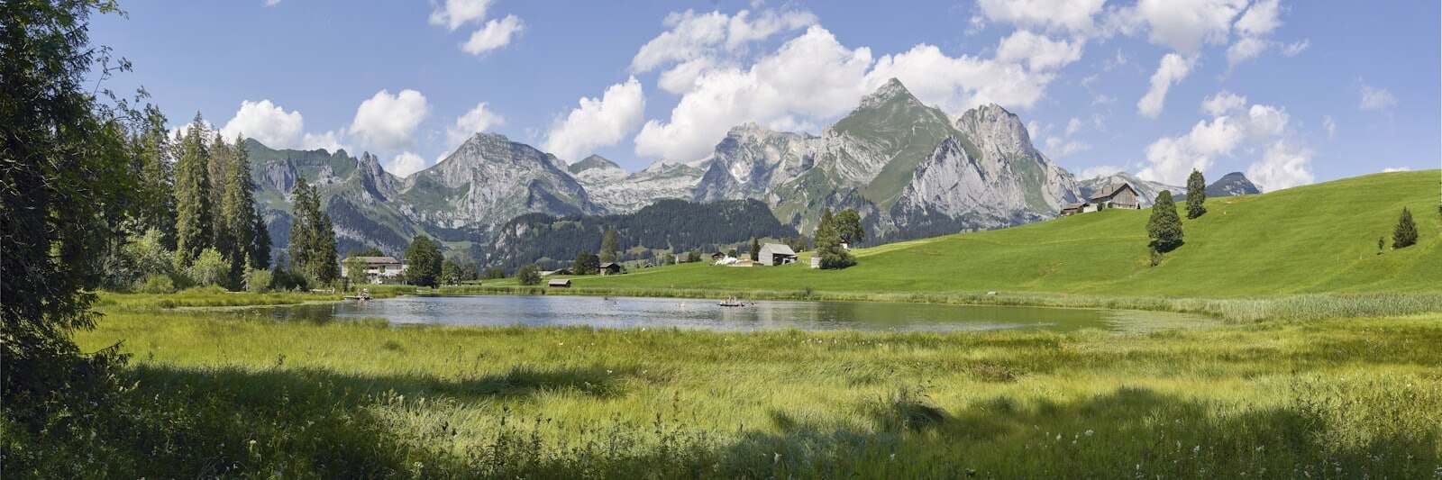 A sweeping panorama of the Swiss Alps