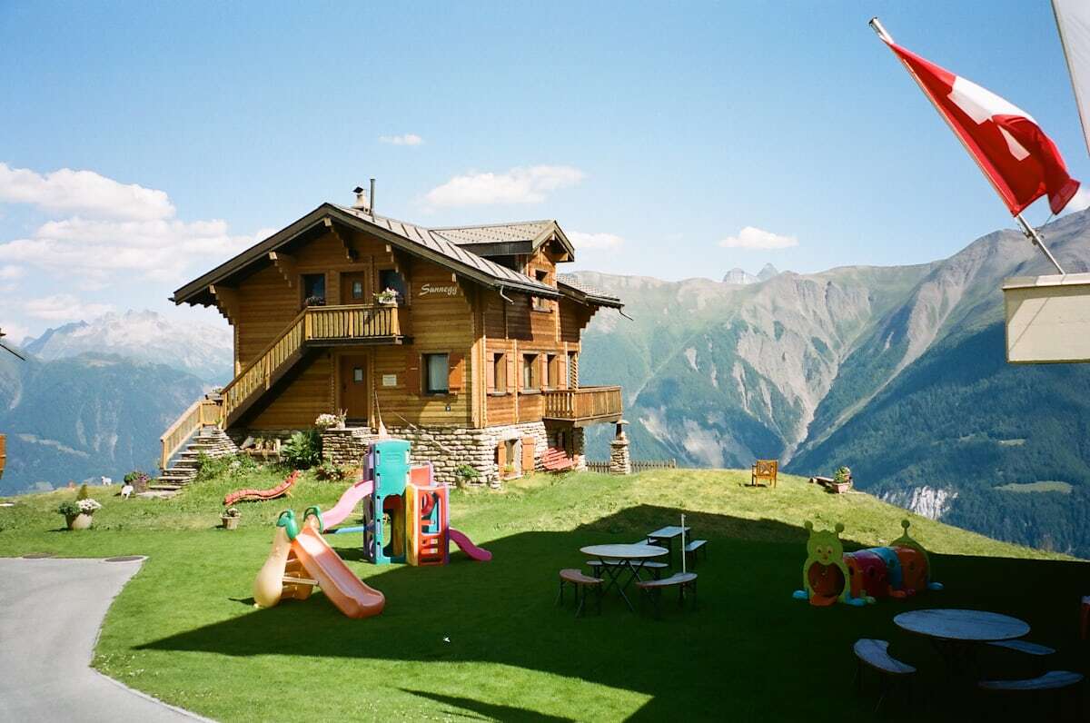 Chapel on the meadow at car-free Bettmeralp above the Rhone valley