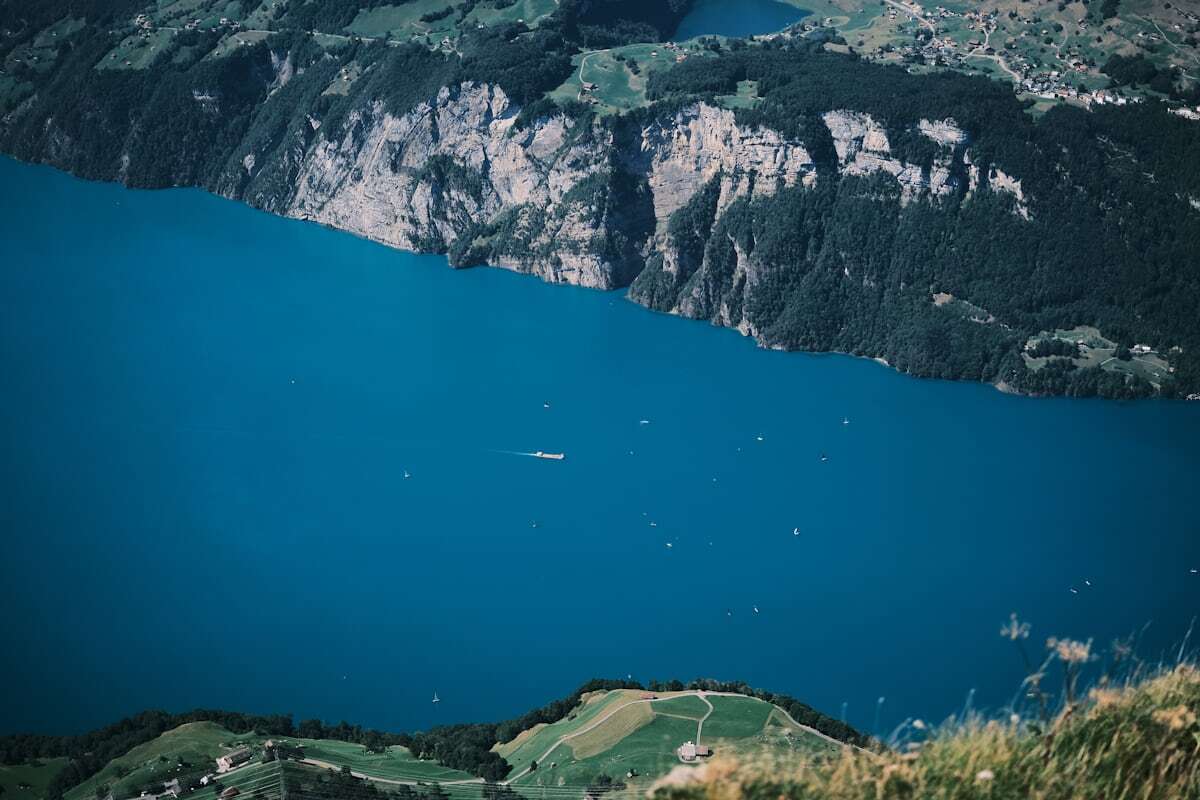 The Fronalpstock ridge above Stoos with Lake Lucerne below
